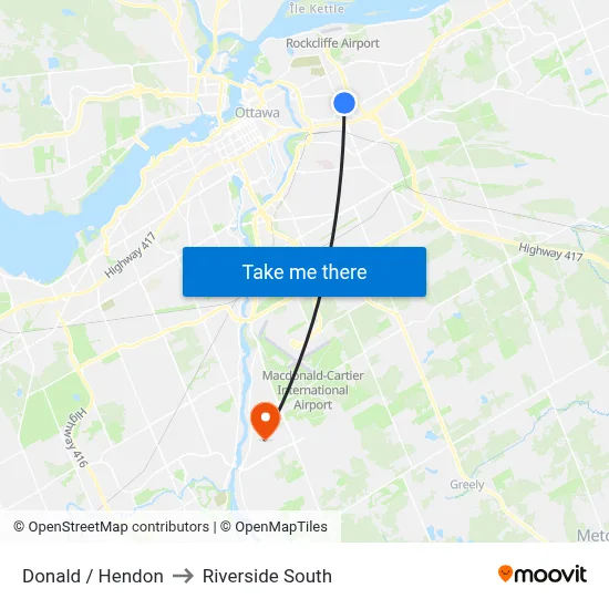 Donald / Hendon to Riverside South map