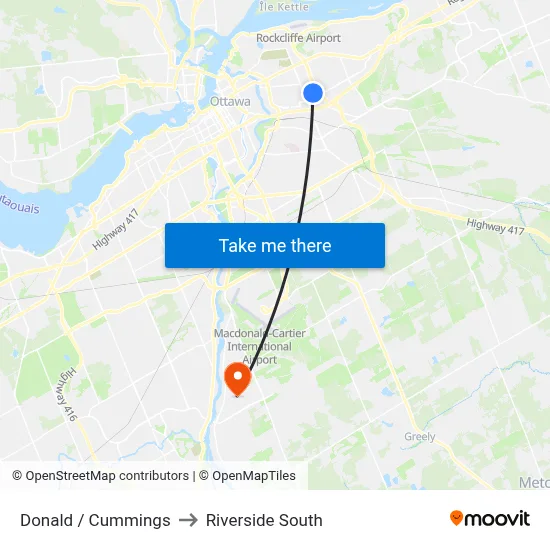 Donald / Cummings to Riverside South map