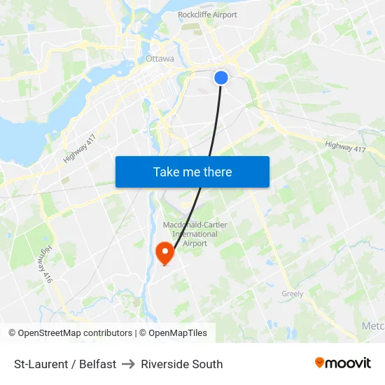 St-Laurent / Belfast to Riverside South map
