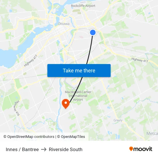 Innes / Bantree to Riverside South map