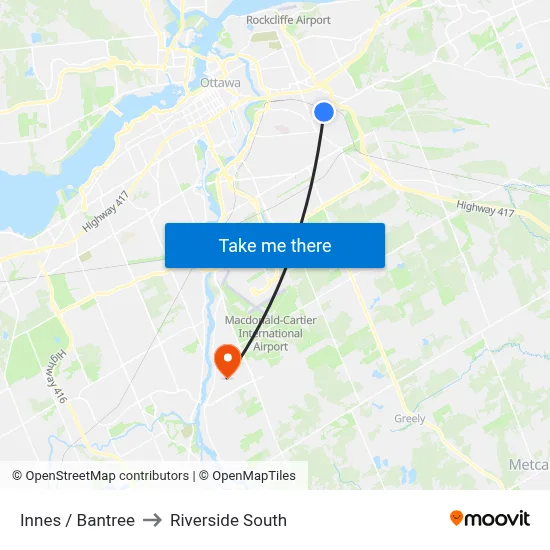 Innes / Bantree to Riverside South map