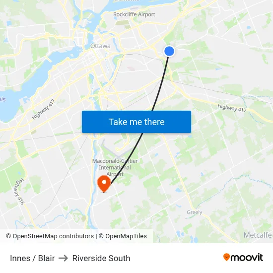 Innes / Blair to Riverside South map