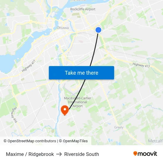 Maxime / Ridgebrook to Riverside South map