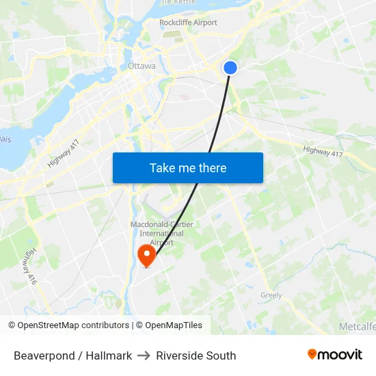 Beaverpond / Hallmark to Riverside South map