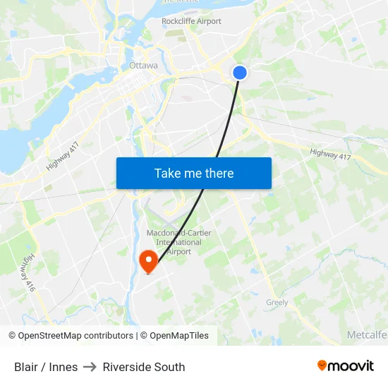 Blair / Innes to Riverside South map