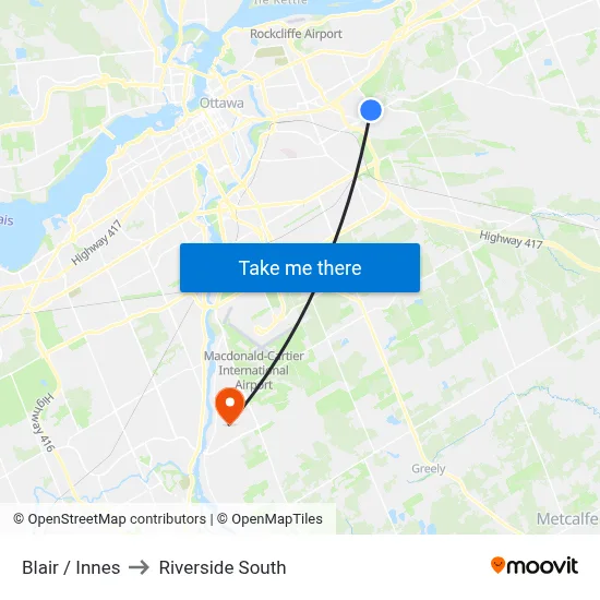 Blair / Innes to Riverside South map