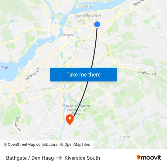 Bathgate / Den Haag to Riverside South map