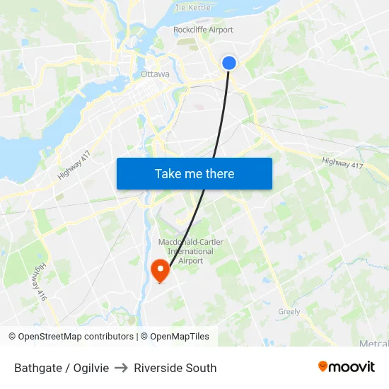 Bathgate / Ogilvie to Riverside South map