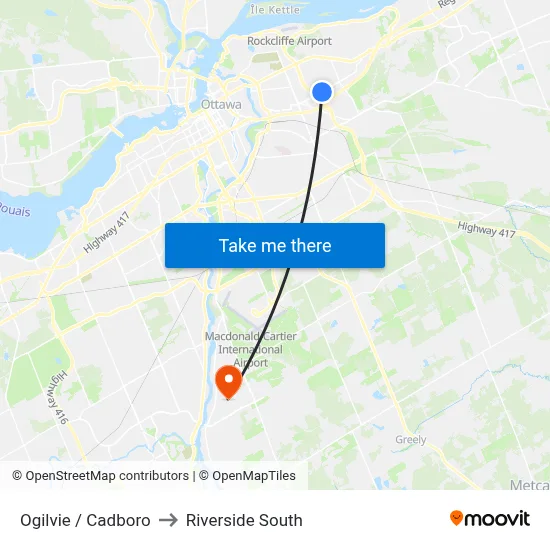 Ogilvie / Cadboro to Riverside South map