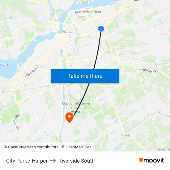 City Park / Harper to Riverside South map