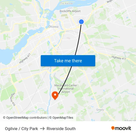 Ogilvie / City Park to Riverside South map