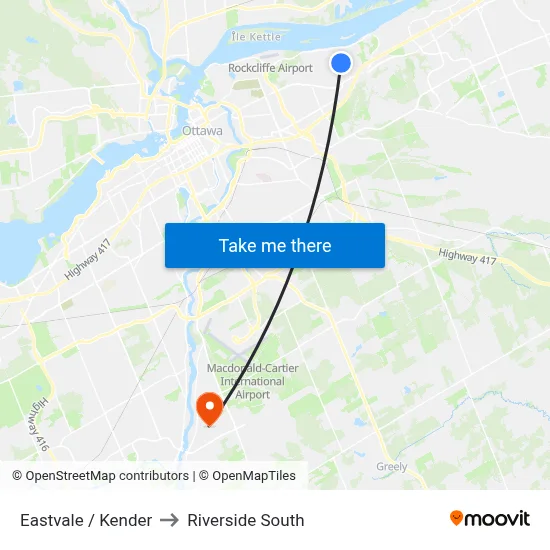 Eastvale / Kender to Riverside South map
