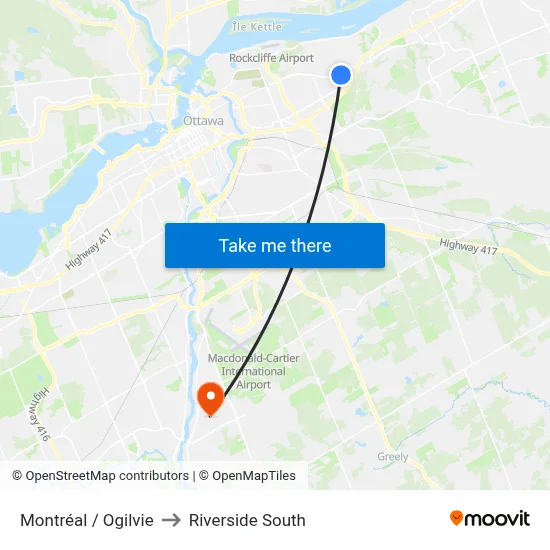 Montréal / Ogilvie to Riverside South map
