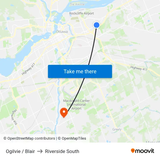 Ogilvie / Blair to Riverside South map
