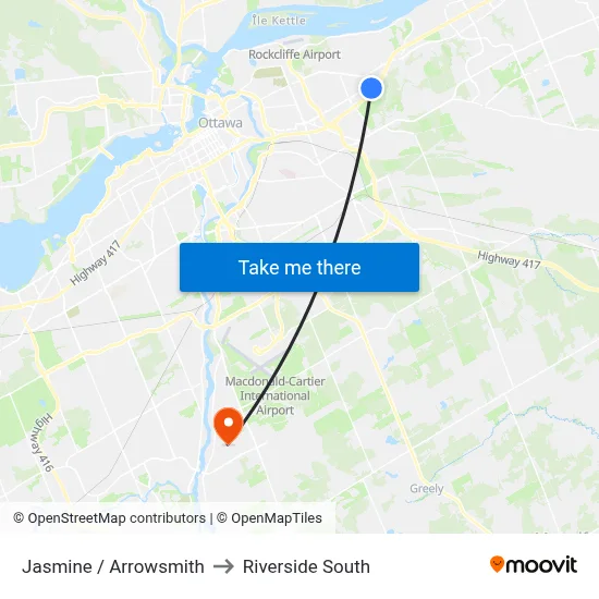 Jasmine / Arrowsmith to Riverside South map