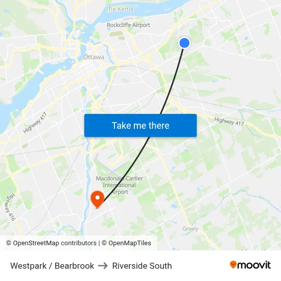 Westpark / Bearbrook to Riverside South map