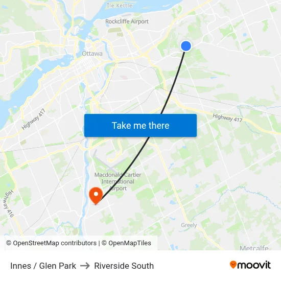 Innes / Glen Park to Riverside South map