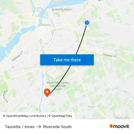 Tauvette / Innes to Riverside South map