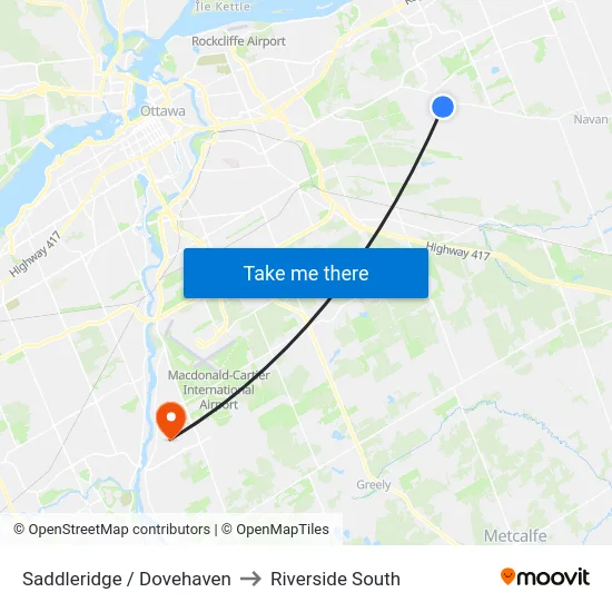 Saddleridge / Dovehaven to Riverside South map