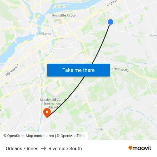 Orléans / Innes to Riverside South map