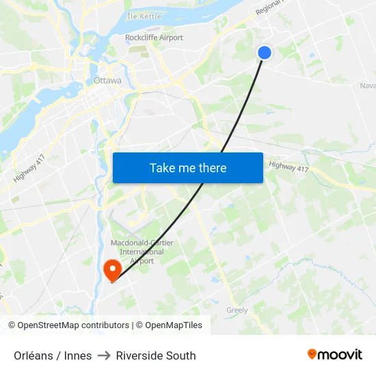 Orléans / Innes to Riverside South map
