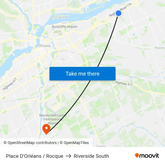Place D'Orléans / Rocque to Riverside South map