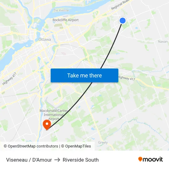 Viseneau / D'Amour to Riverside South map