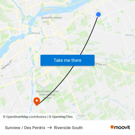 Sunview / Des Perdrix to Riverside South map