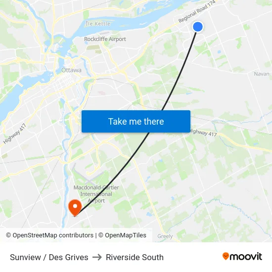 Sunview / Des Grives to Riverside South map