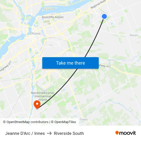 Jeanne D'Arc / Innes to Riverside South map