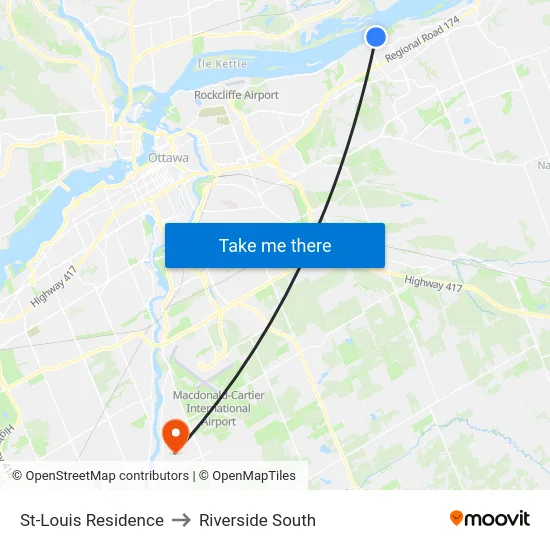 St-Louis Residence to Riverside South map