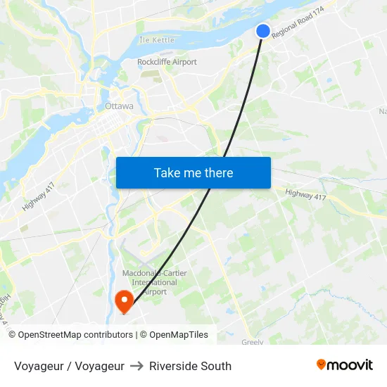 Voyageur / Voyageur to Riverside South map