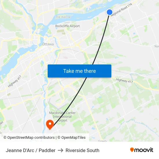 Jeanne D'Arc / Paddler to Riverside South map