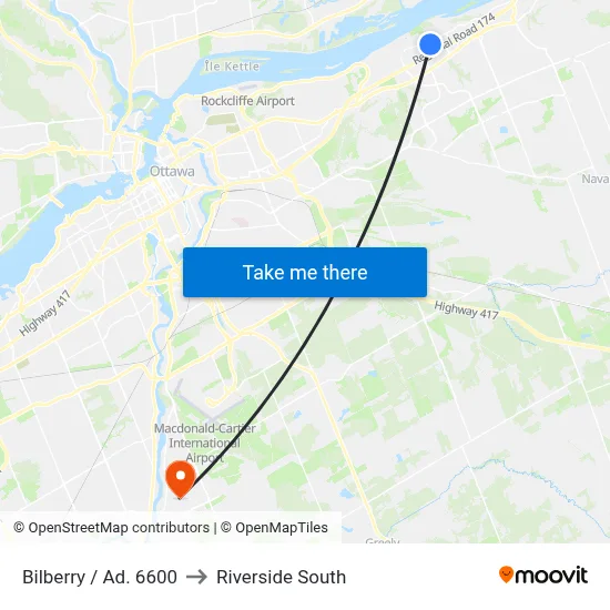 Bilberry / Ad. 6600 to Riverside South map