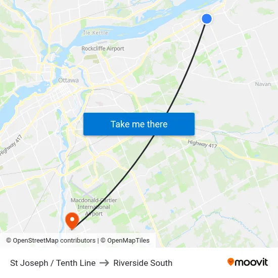 St Joseph / Tenth Line to Riverside South map