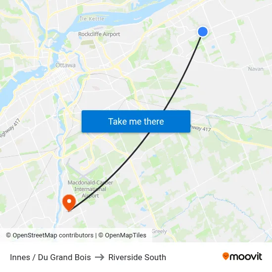 Innes / Du Grand Bois to Riverside South map