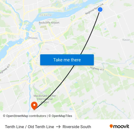 Tenth Line / Old Tenth Line to Riverside South map