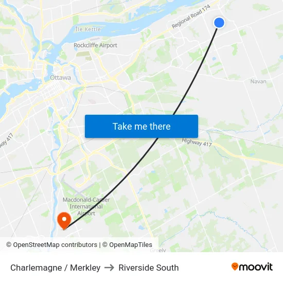 Charlemagne / Merkley to Riverside South map