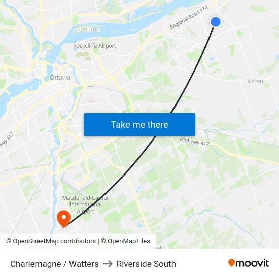 Charlemagne / Watters to Riverside South map