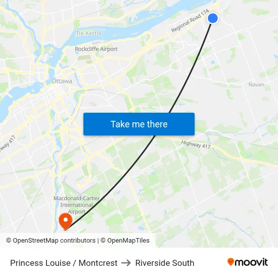 Princess Louise / Montcrest to Riverside South map