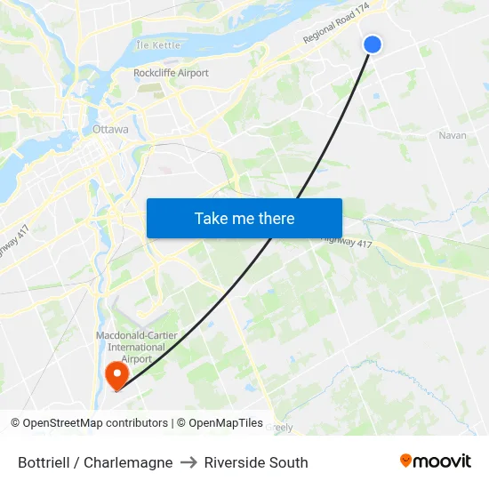 Bottriell / Charlemagne to Riverside South map