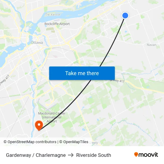 Gardenway / Charlemagne to Riverside South map