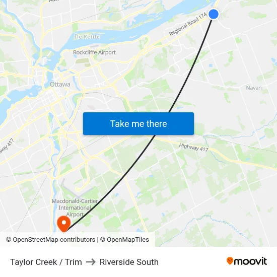 Taylor Creek / Trim to Riverside South map