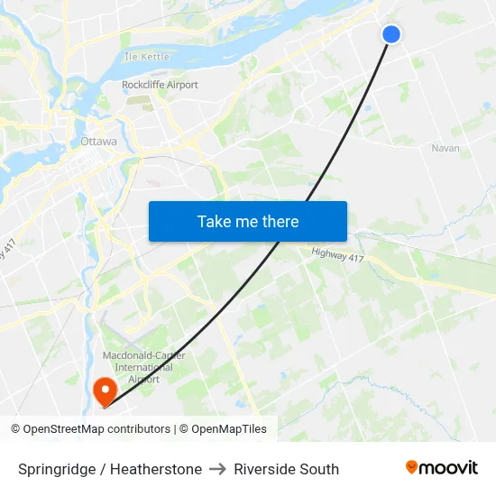 Springridge / Heatherstone to Riverside South map