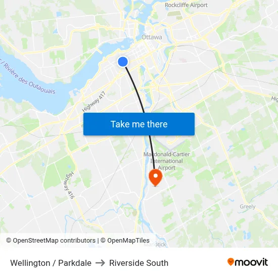 Wellington / Parkdale to Riverside South map