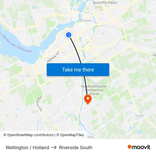 Wellington / Holland to Riverside South map