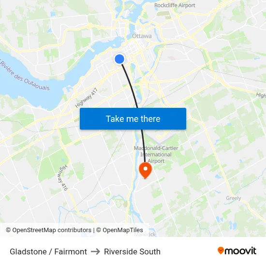 Gladstone / Fairmont to Riverside South map