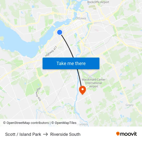 Scott / Island Park to Riverside South map