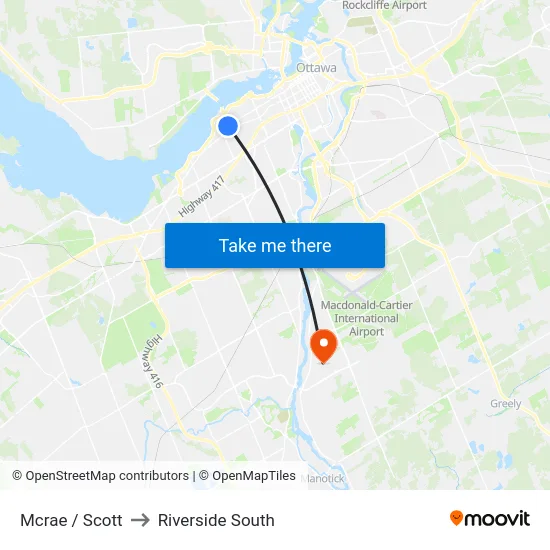 Mcrae / Scott to Riverside South map