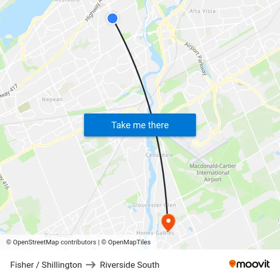 Fisher / Shillington to Riverside South map